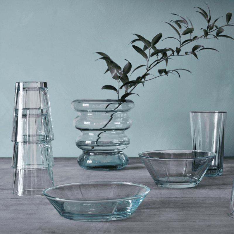 Grand Cru Set of 2 Recycled Glass Desset Plates, D16cm, Clear