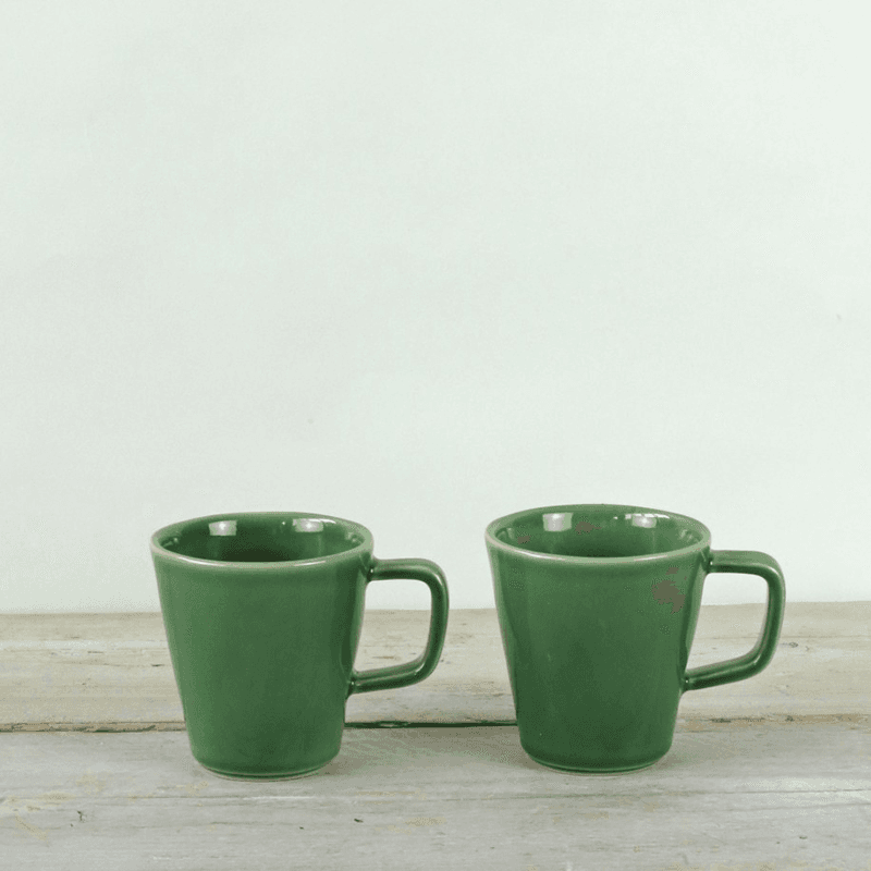 Parrot Set of 2 Mugs, H9cm, Green