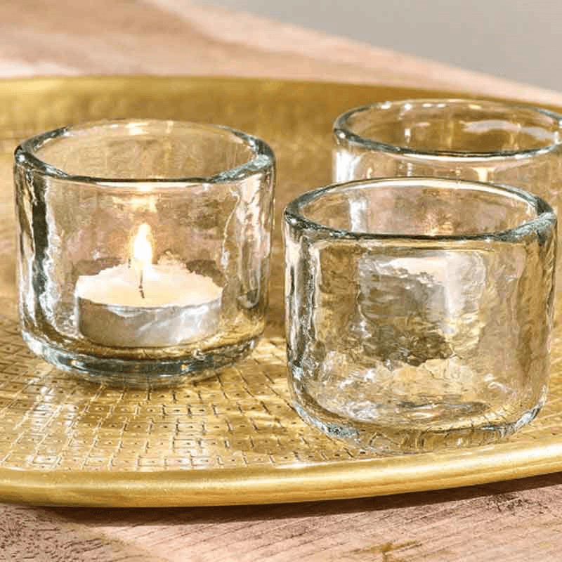 Irda Set of 3 Small Tealights, Clear