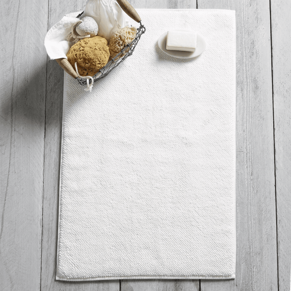 Ile de Re Bath mat, 70 x 110cm, White