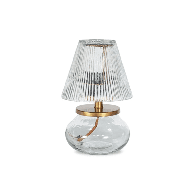 Dimalai Recycled Glass Table Lamp, H27cm, Clear