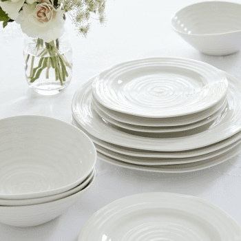 Image showing the Ceramics Set of 4 dinner plates, 28cm, White product.