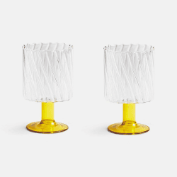 Image showing the Twirl Set Of 2 Glasses, 250ml, Yellow product.