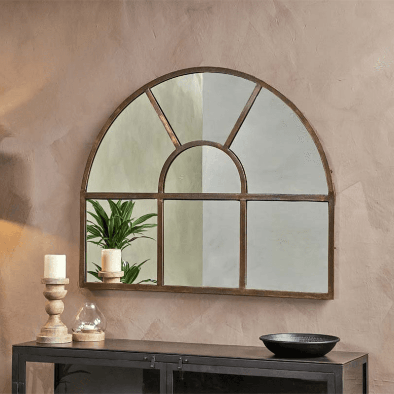 Imoma Overmantle Arch Mirror, H100 x W80cm, Brass