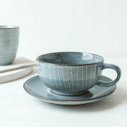 Image showing the Nordic Sea Tea Cup & Saucer, 250ml, Blue product.