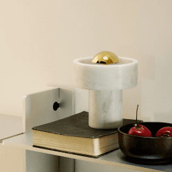 Image showing the Stone Portable Lamp, H19cm, White product.