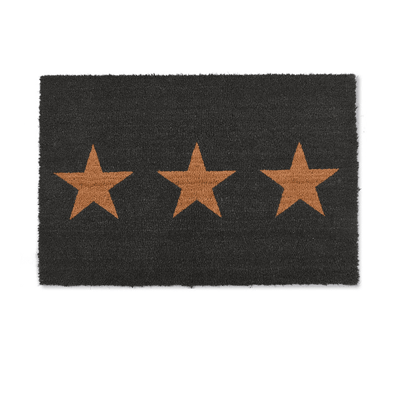 Triple Star Doormat, Large, Charcoarl