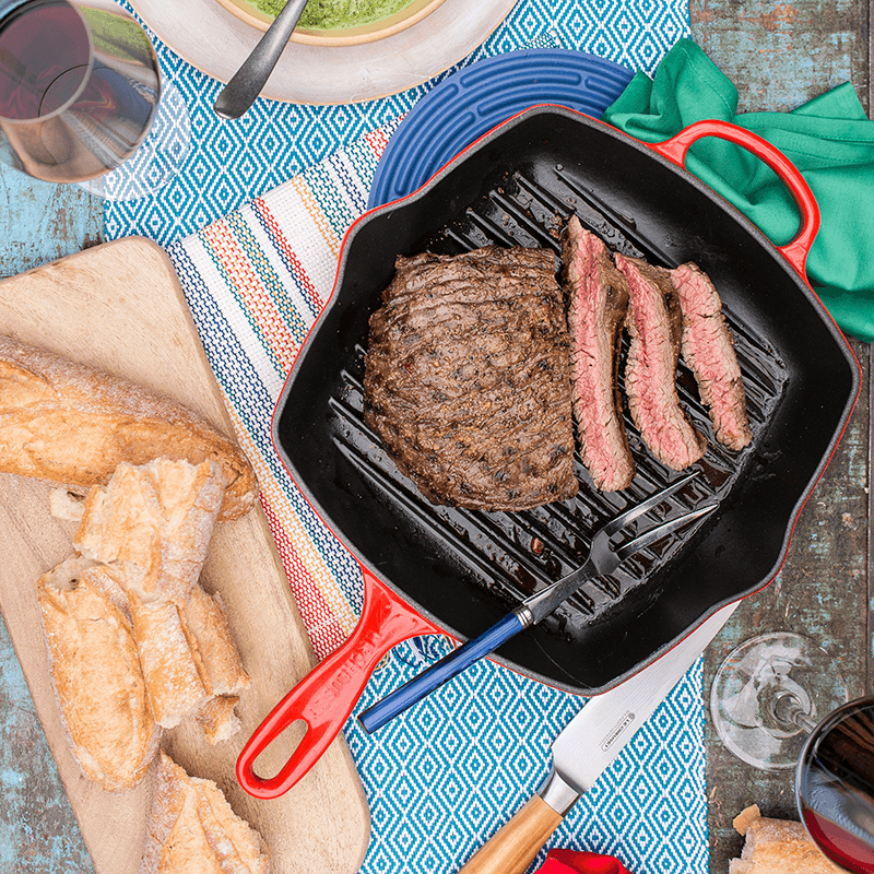 Signature Cast Iron Square grillit, 26cm, Cerise