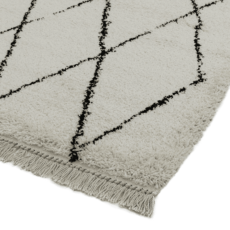 Rocco diamond berber style rug, 120 x 170cm, cream