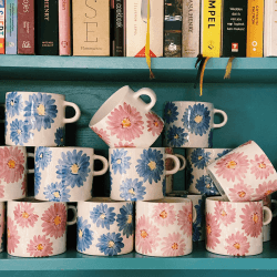 Image showing the Cherished Moments Set of 2 Mugs, 500ml, Blue & Pink product.