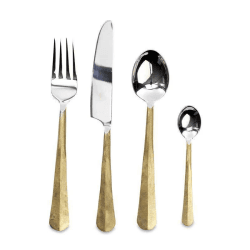 Image showing the Osko 16 Piece Cutlery Set, Brushed Gold product.
