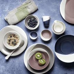 Image showing the Bowls of Plenty Set of 4 plates, 28cm, brown/grey product.