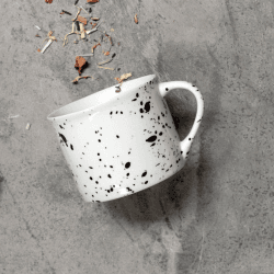 Image showing the Ama Splatter Set of 2 Mugs, 200ml, White and Black product.