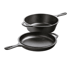 Image showing the 3qt combo cooker & lid, 42.06 x 26.67 x 11.58cm, Cast Iron product.