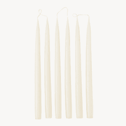 Image showing the Set of 6 Tapered Dinner Candles, H35cm, Off White product.