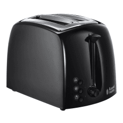 Image showing the Textures 2 slice toaster, 33 x 22.8 x 21.4cm, Black product.