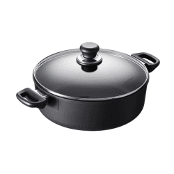 Image showing the Classic induction Low sauce pot with lid, 26cm - 4.8 Litre, black product.