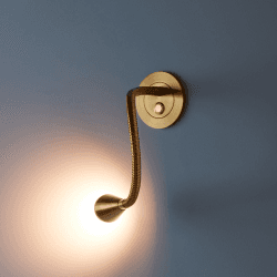 Image showing the Limber Wall Light Fixture Only, H8cm x W8cm x D36.5cm, Antique Brass product.