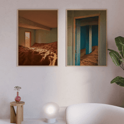 Image showing the Sand Village I Framed Print, 30 x 40cm, Red product.