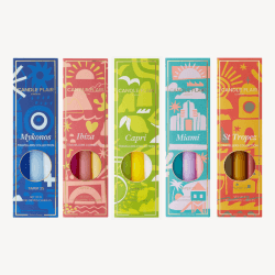 Image showing the Travellers Collection set of 6 candles, H25cm, St Tropez product.