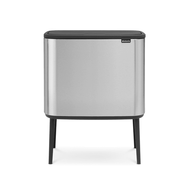 Bo Recycling Bin with 2 Inner Buckets, 34L Matt Steel Fingerprint Proof