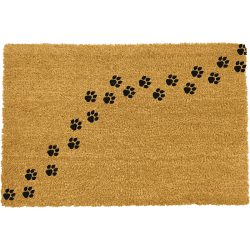Image showing the Paw Print Doormat, 60 x 40cm, Natural & Black product.