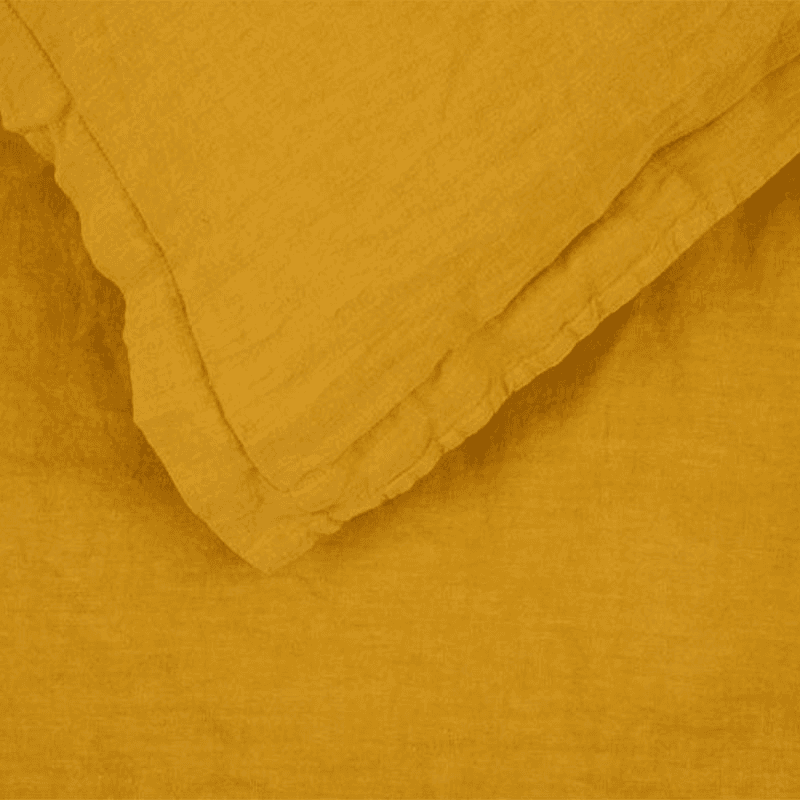 Washed Linen Linen Oxford Pillowcase, Mustard
