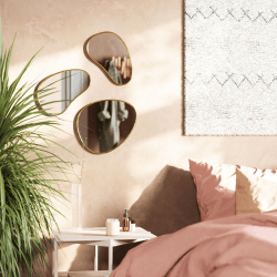 Image showing the Hubba Set of 3 Mirrors, Brass product.