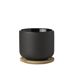 Image showing the Theo by Francis Cayouette Cup with coaster, H8cm, Black product.