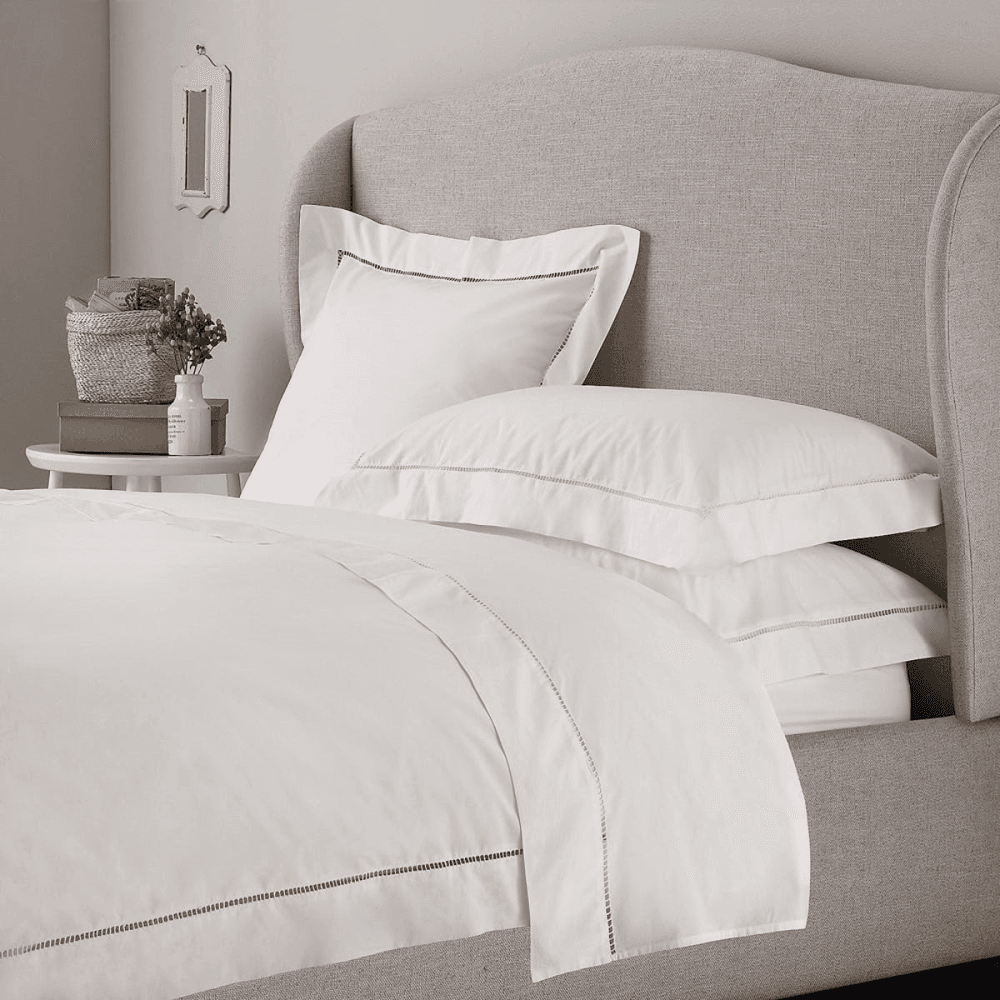 Santorini - 200 Thread Count Cotton Super king duvet cover, W260 x L220cm, White