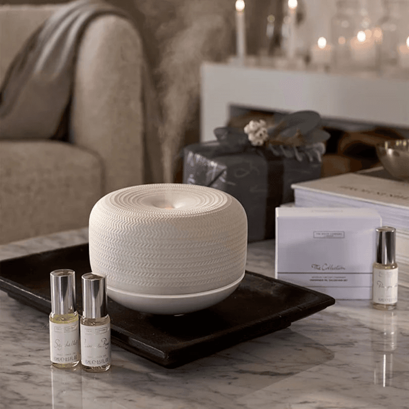 Textured Ceramic Electronic Diffuser, White