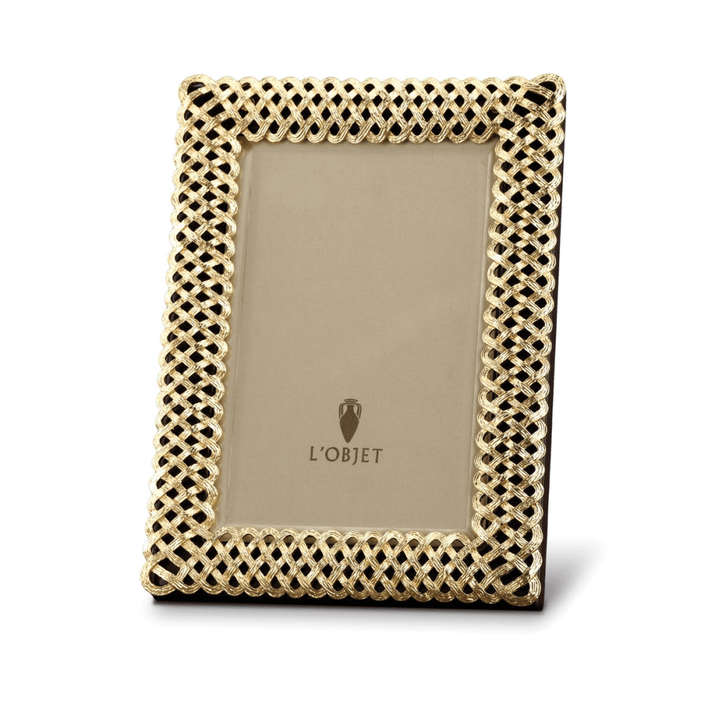 Braid Photograph frame, 4 x 6", Gold