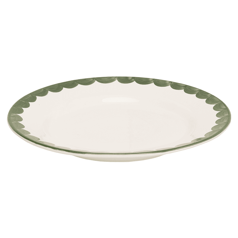 Scallop Dinner Plate Set of 2, D28cm, Green