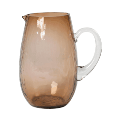 Image showing the Hammered Mouth Blown Jug, H22cm, Brown product.
