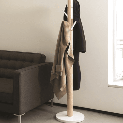Flapper Coat Rack, H168cm, White & Natural