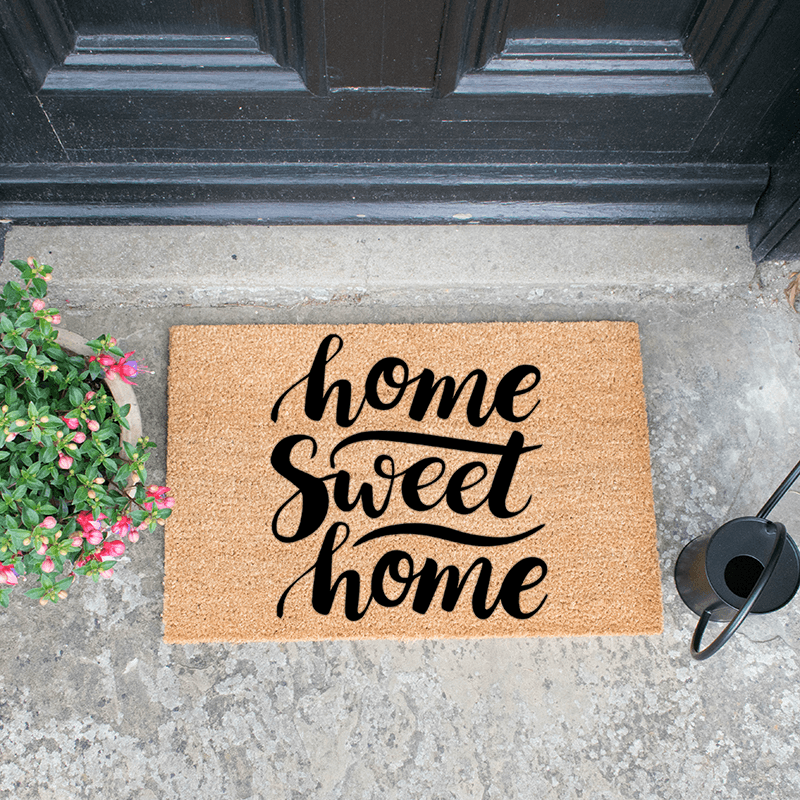 Home Sweet Home Doormat, 60 x 40cm, Natural & Black