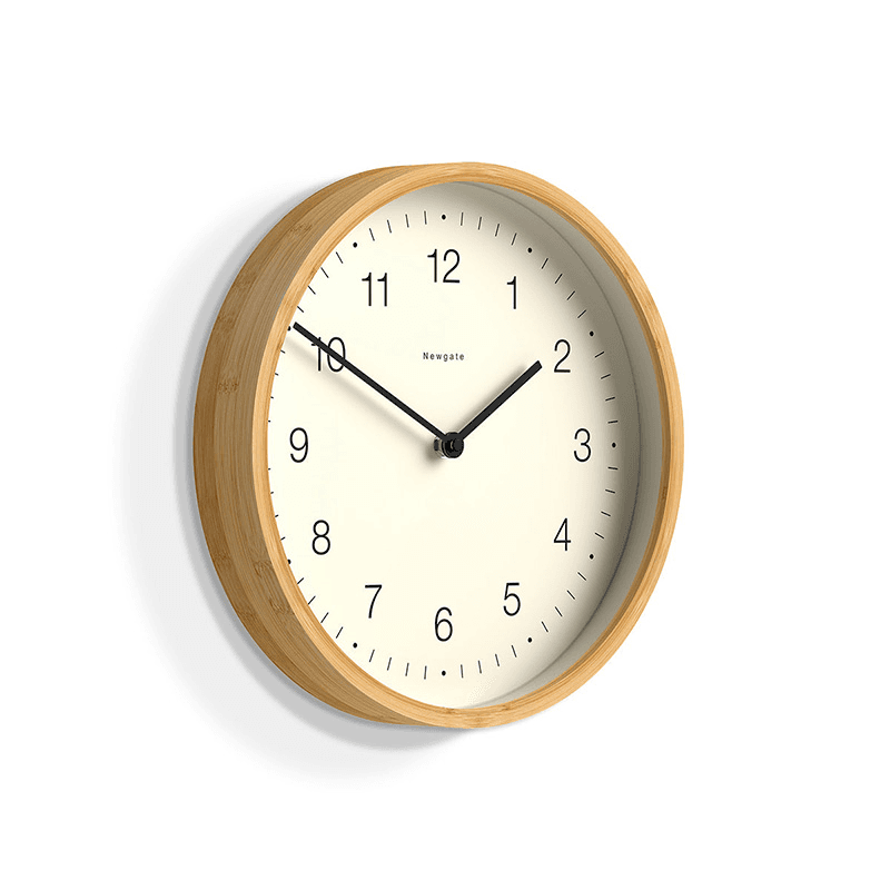 Bali Wall Clock Mongoose Dial, 30cm, Light Bamboo