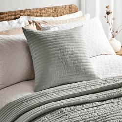 Image showing the Quilted Lines Filled Cushion 55X55, Silver Grey product.