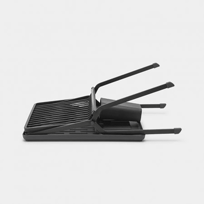 SinkSide Foldable Dish Drying Rack, Small, Dark Grey