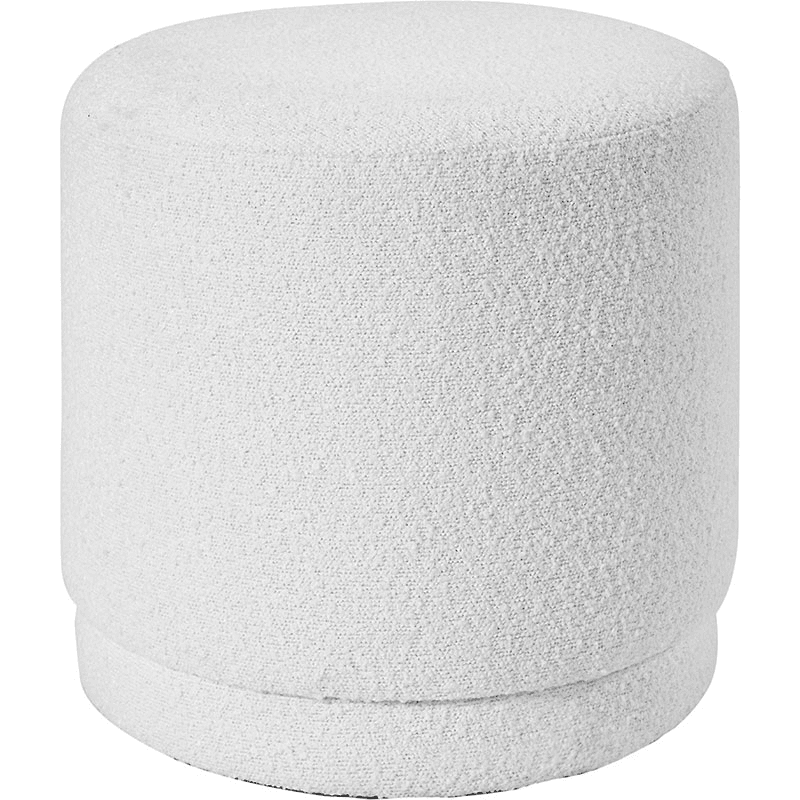 Sassari Boucle Pouffe, D43cm, White