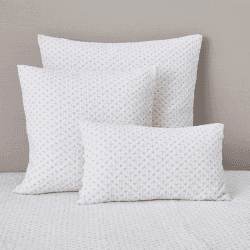 Image showing the Brittany Large square cushion cover, H65 x W65cm, White/Grey product.