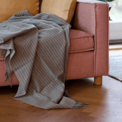 Image showing the Stripes Throw, H130 x W200cm, Green product.