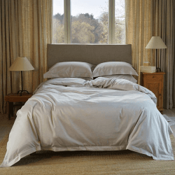 Image showing the The Edged 300 Thread Count Oxford Border Pair of Pillowcases, Standard, Dove Grey product.