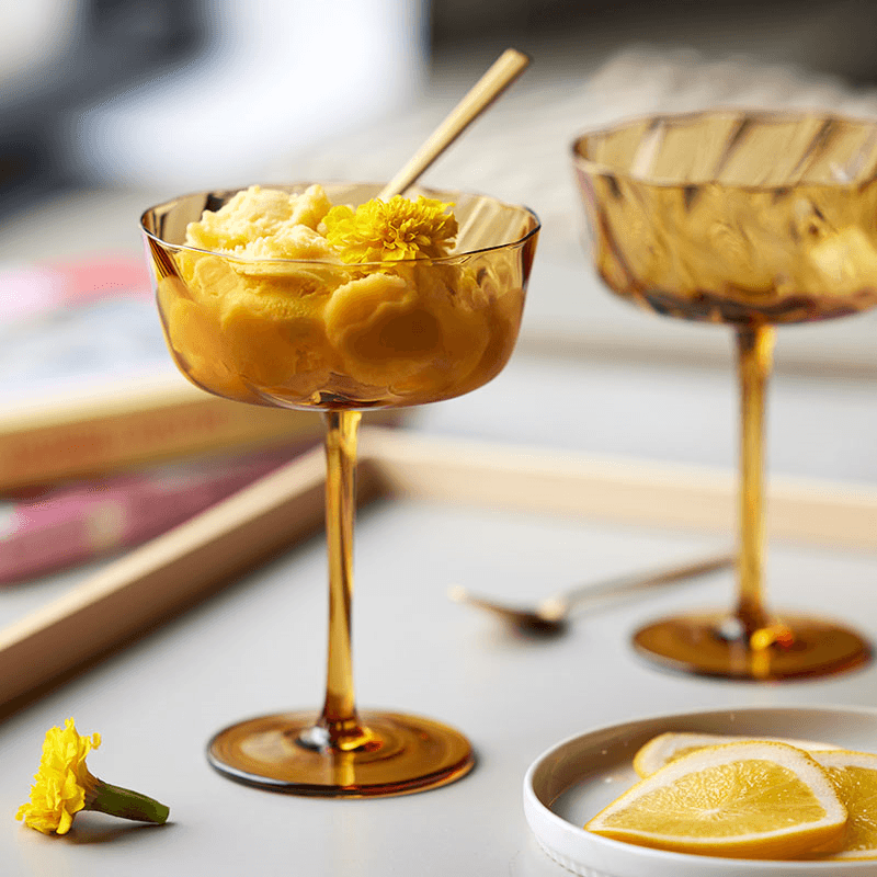 Vienna Set of 4 Champagne Bowls, 300ml, Amber