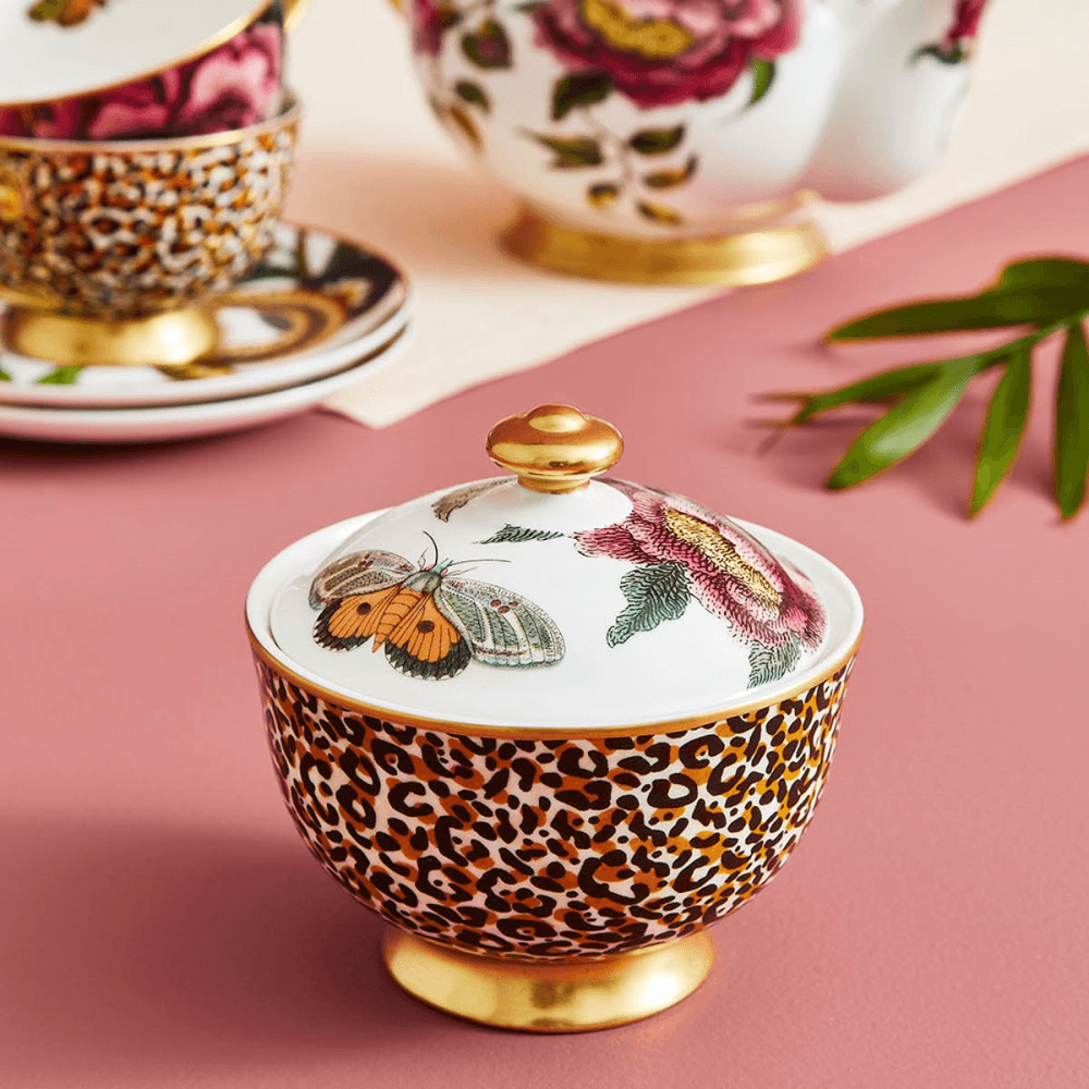 Creatures of Curiosity Covered Sugar Bowl, White