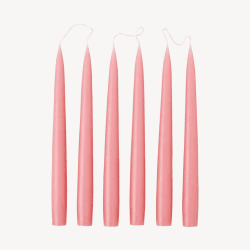 Image showing the Set of 6 Tapered Dinner Candles, H25cm, Vintage Rose product.