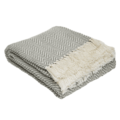 Herringbone Blanket, 250cm x 130cm, Dove Grey