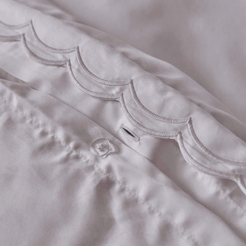 Scallop Edge Duvet Set, King, White