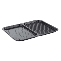 Image showing the Precision Plus Divided Crisper Tray Non-Stick, Black product.