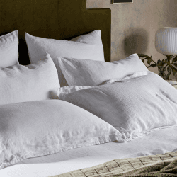 Image showing the Linen Oxford Pillowcase, Standard, White product.